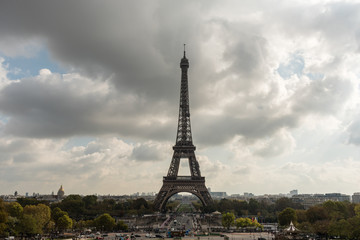 Fototapeta premium Eiffel Tower viewed from Trocadero in October