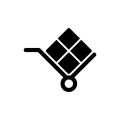handcart, shipment,freight, delivery, icon simple black