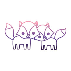 cute foxes icon over white background vector illustration