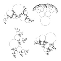 Flat Vector Computer Generated  Annular Fractal - Generative Art 