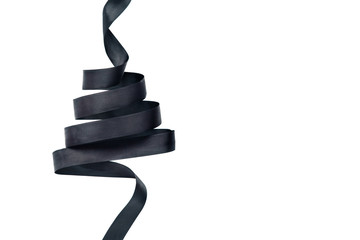 Black ribbon in shape of Christmas tree