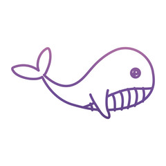 cute whale icon over white background vector illustration