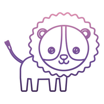 cute lion icon over white background vector illustration
