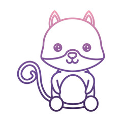 cute cat icon over white background vector illustration