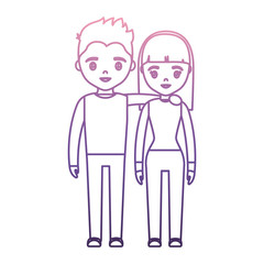 young ocuple icon over white background vector illustration