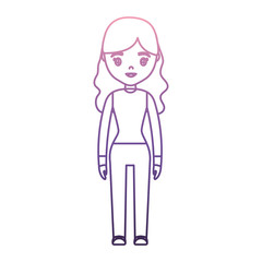 young girl standing icon over white background vector illustration