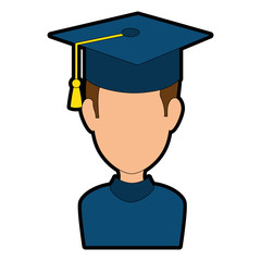 graduated avatar character icon vector illustration design