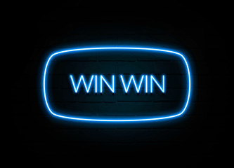 Win Win  - colorful Neon Sign on brickwall