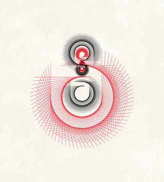 Vector Mathematical Spirograph Graphic Lines Logo Element - Generative Art  