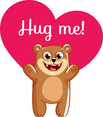 Cartoon bear ready for a hugging