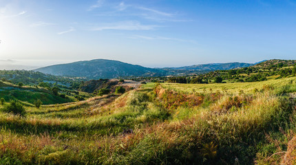 Fototapeta premium Beautiful panorama of the valley near the town of Polis. Cyprus