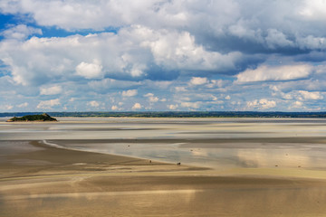Fototapeta na wymiar Low tide at Mont-Saint-Michel, Normandy, France