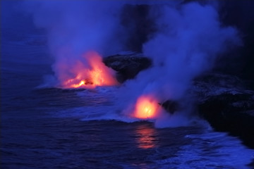 Lava flows from the Kilauea volcano