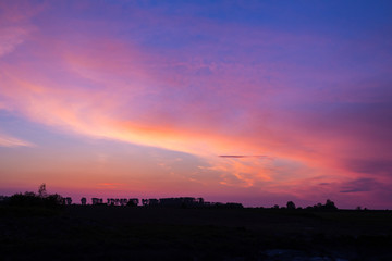 Dramatic sunset and sunrise sky