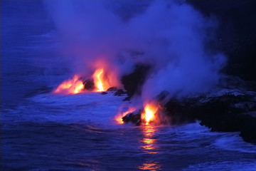 Lavaströme vom Kilauea-Vulkan