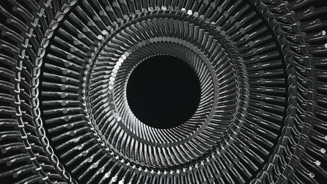 Circular repeated metal pieces pattern