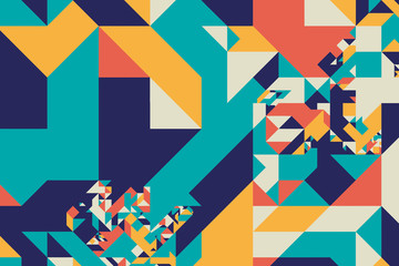  Tangram Graphic Pattern  - Abstract Vector Design  