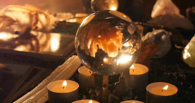 Psychic medium table reading setup