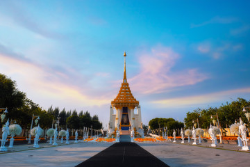 The replica of royal crematorium of His Majesty late King Bhumibol Adulyadej at King Rama I Park 