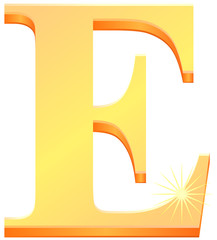 Gold letter E vector image