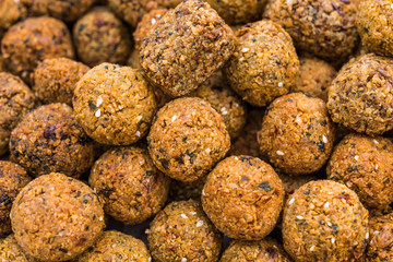 Crispy falafel, Jewish and Asian Arab cuisine, at a street food market