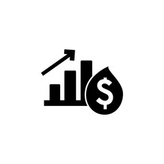 dollar growth chart icon. Finance elements. Premium quality graphic design. Simple icon for websites, web design, mobile app, info graphics