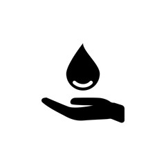 hand with oil drop icon. Finance elements. Premium quality graphic design. Simple icon for websites, web design, mobile app, info graphics