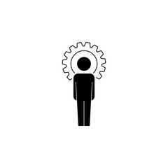 Human with gear icon. Finance elements. Premium quality graphic design. Simple icon for websites, web design, mobile app, info graphics