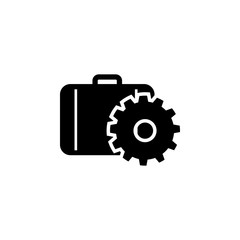 portfolio icon with gear. Finance elements. Premium quality graphic design. Simple icon for websites, web design, mobile app, info graphics