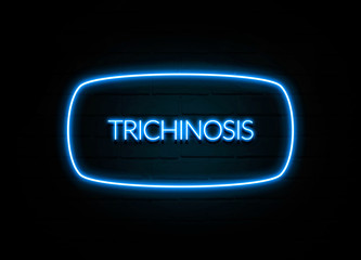 Trichinosis  - colorful Neon Sign on brickwall