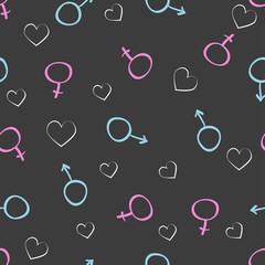 Seamless pattern hand drawn icon