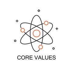 Obraz premium Business Core Values. Creative Idea Concept. Moden Flat thin line icon designed vector illustration.Editable Stroke.