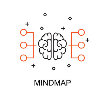 Mindmap. Creative Idea Concept. Moden Flat Thin Line Icon Designed Vector Illustration.Editable Stroke.