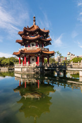 Fototapeta na wymiar Chinese style pagoda at 228 Peace Memorial Park in Taipei, Taiwan