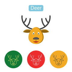 Deer icon. Christmas reindeer image.