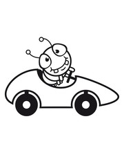 führerschein auto fahren schnell rasen wettrennen spaß sportwagen klein baby kind wurm krabbeln schnecke kriechen raupe schlange süß niedlich comic cartoon
