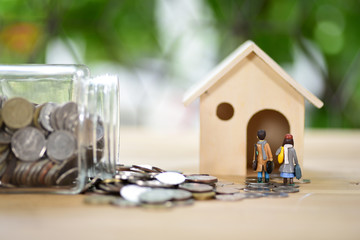 Mortgage concept. Money and house