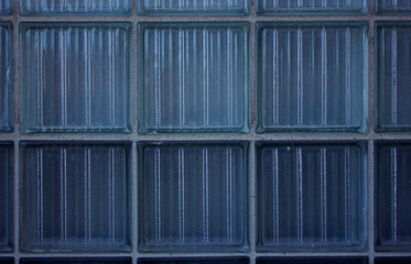 Retro urban glass block wall architecture exterior