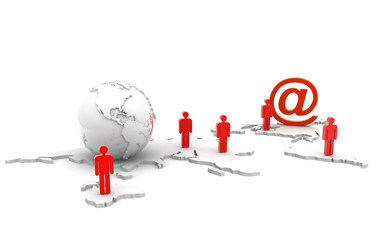 3d rendered Global business network concept isolated on white background