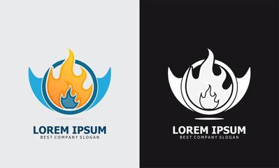 circle fire cartoon logo