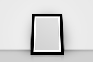 Realistic Black Picture Frame on Wall