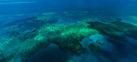 Aerial view of Moore Reef on the outer Great Barrier Reef