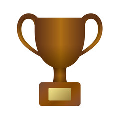 Trophy cup icon illustration. bronze ( 3rd place ) 