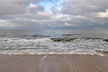 Brandung im Winter, Nordstrand, Ostseebad Göhren
