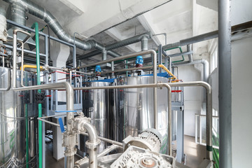 Steel chrome cisterns. Yeast mixture preparation system.