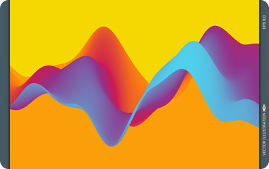 Abstract wavy background for banner, flyer, book cover, poster. Dynamic Effect. Vector Illustration. Design Template.