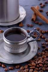 Coffee espresso in vintage cup