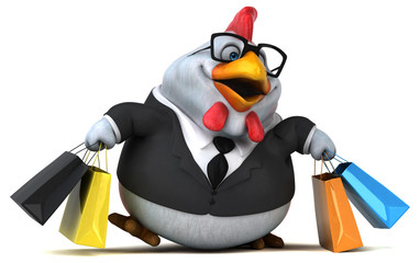 Fun chicken - 3D Illustration