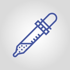 Dropper isolated flat linear vector icon