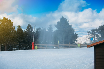 Snowy track on a ski resort